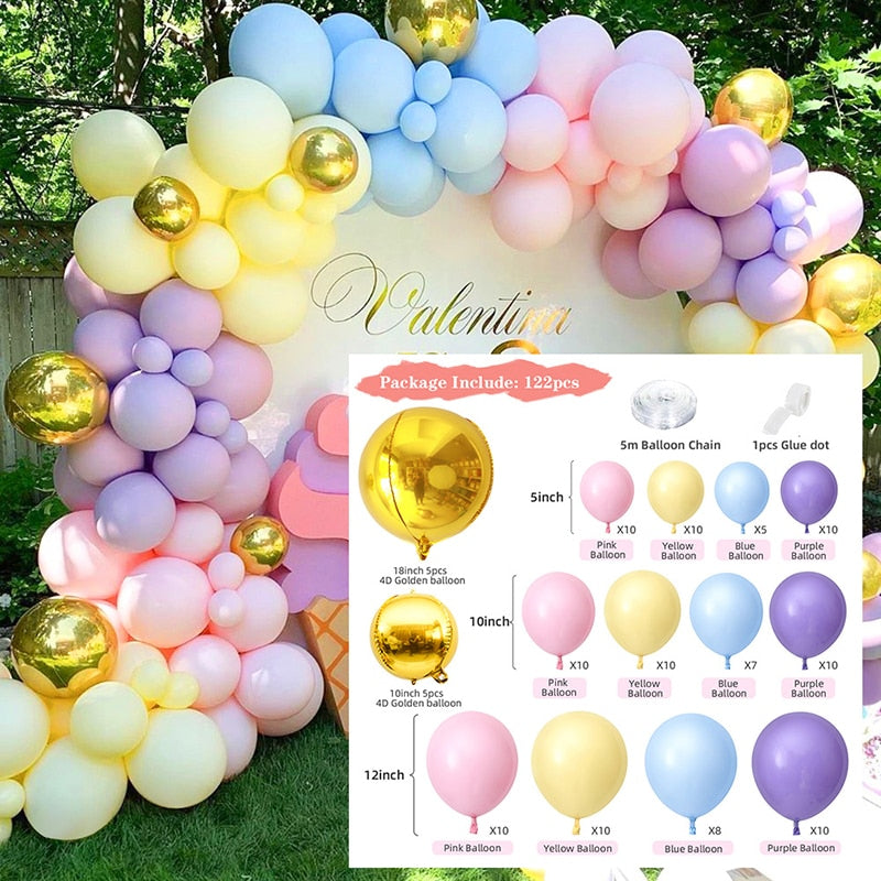 Macaron Balloons Green Gold Metal Balloon Garland Arch Wedding Birthday Decoration Party Kids Baby Shower Inflatable Decorations