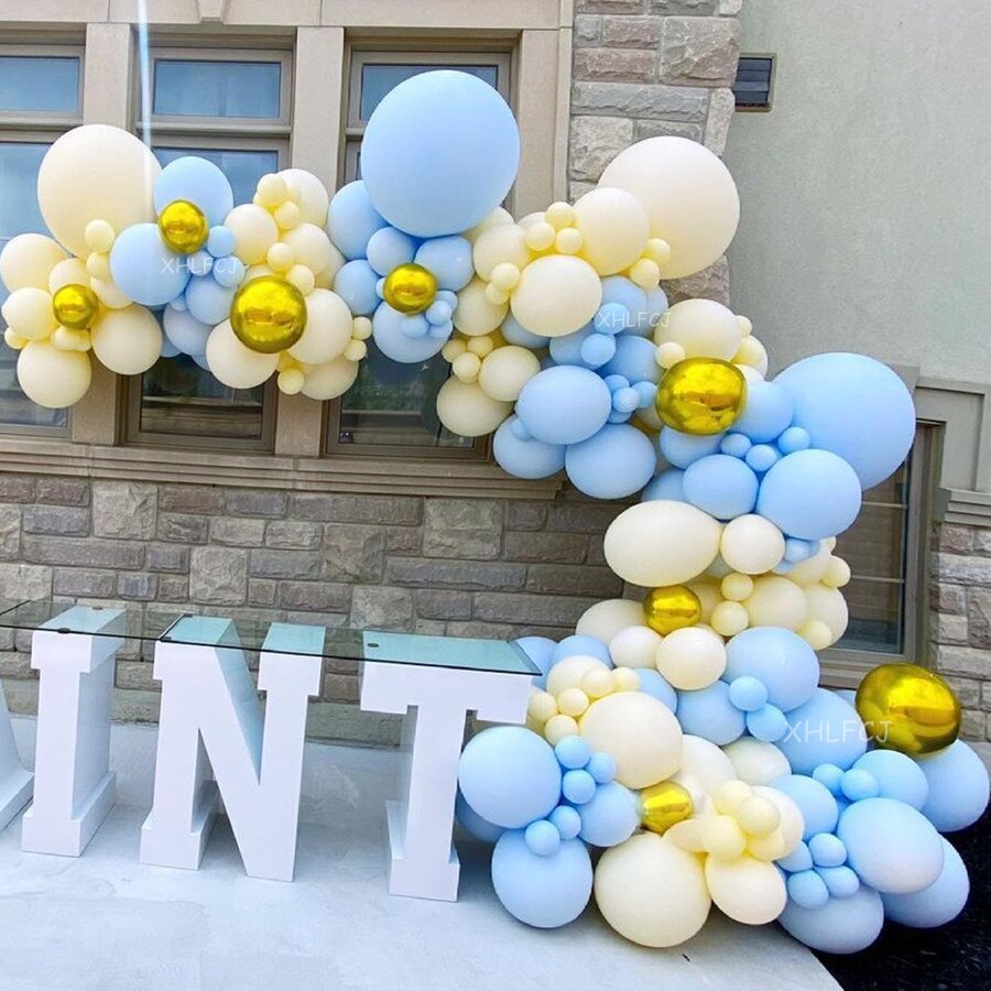 pcs/lot Gold Balloon Blue Yellow Balloons Garland Arch Kit Baby Shower Balaos Kids Birthday Party Decoration Globos Inflatable Decorations