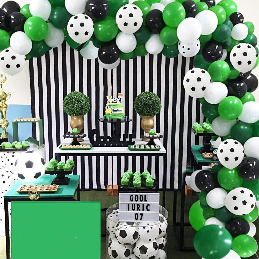 pcs Soccer Party Balloon Garland Kit inch Football Printed Balloons ft Srip Decoration Air Globos Inflatable Decorations