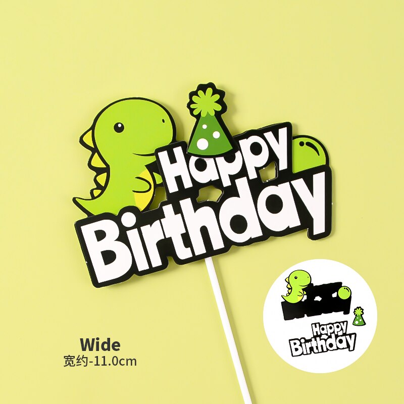 Dinosaur Party Decoration Cake Topper Birthday Happy Anniversary Jurassic Dino Animals Kids Favors Cakes Decorating Dessert Gift 