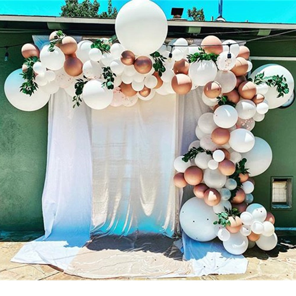 pcs/set white rose gold confetti latex balloons garland wedding birthday party decors balloon arch Artificial leaves Inflatable Party Decorations