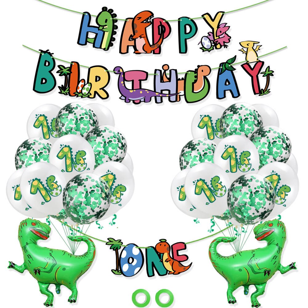 Dinosaur Theme Party Balloon Set Happy Birthday Banner Foil Balloons Boy Girl st Decoration 