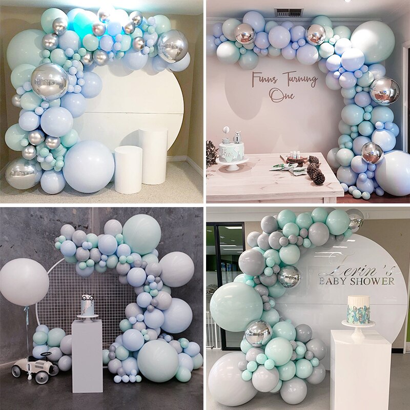 pcs Pastel Balloons Garland Arch Kit Sliver Macaron Gray Mint Birthday Wedding Baby Shower Anniversary Party Decoration Inflatable Decorations