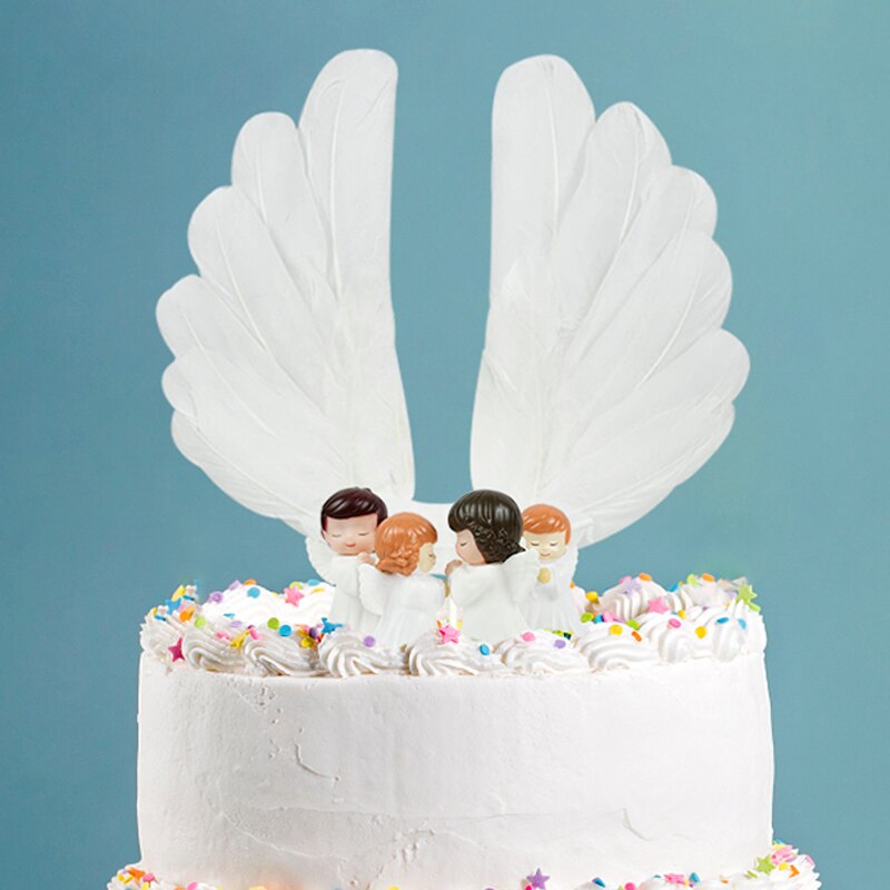 Pc Angel Feather Wing Cake Toppers Baby Shower Wedding Birthday Party Valentine's Day Anniversary Top Decora Supplies 