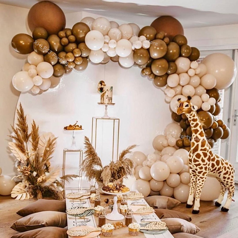 pcs Coffee Apricot Balloons Garland Birthday Wedding Decorations Arch Skin Gold Latex Balloon Baby Shower Party Decor Inflatable