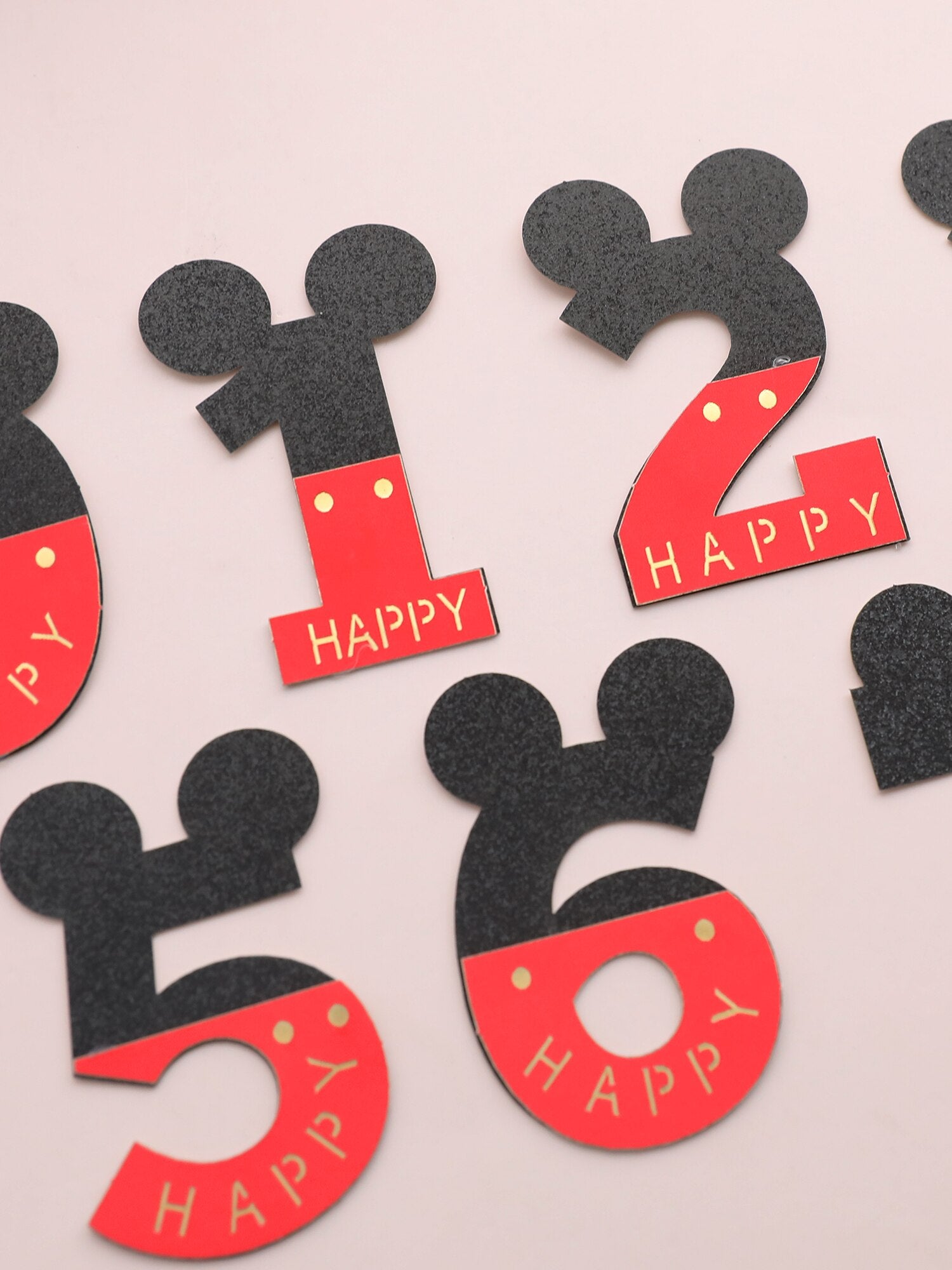 Creative Baby Happy Birthday Cute Mice Ear Number Cake Topper for Kids Birthday Party Cake Decorating Supplies Baby Shower PartyDecorHQ