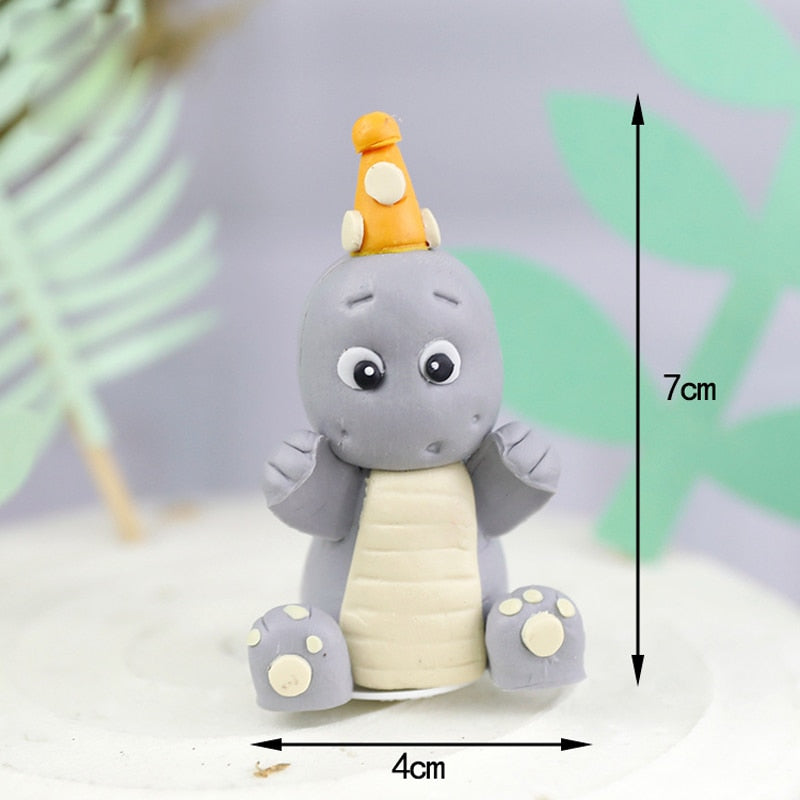 Jungle Safari Animals Birthday Party Cake Topper Soft pottery Panda Tiger Elephant oh baby year Decoration Supplies Gift 