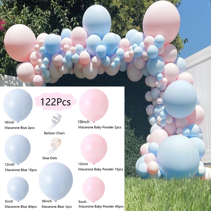 Pcs Macaron Balloons Arch Set Pink Blue Balloon Garland Wedding Birthday Theme Party Decoration Baby Baptism Shower Inflatable Decorations