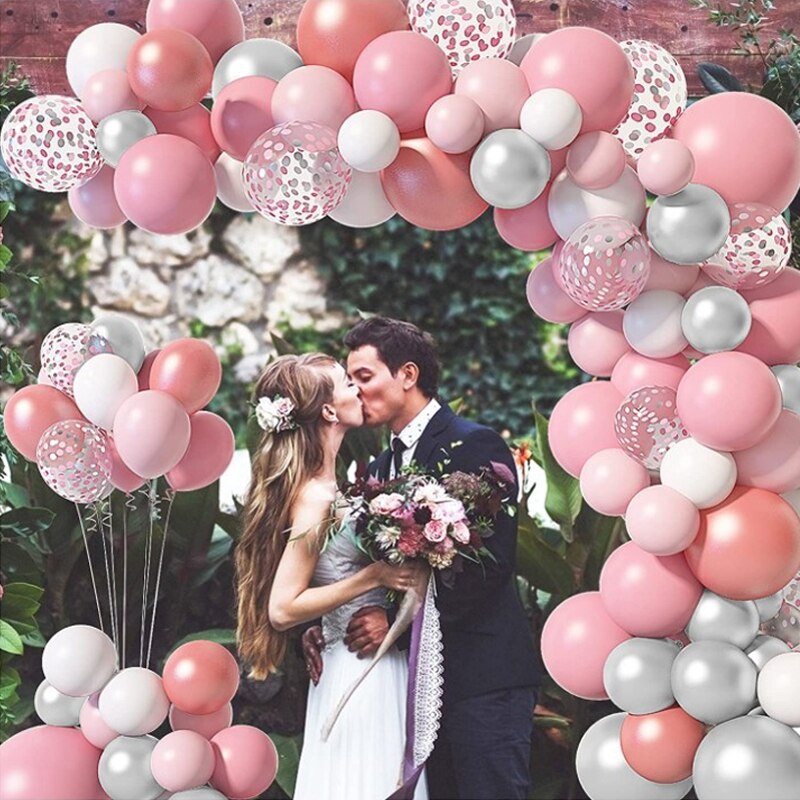 pcs Birthday Decoration Balloon Arch Kit Pink Confetti Girl Wedding Bridal Shower Baby Party Supplies Inflatable Decorations