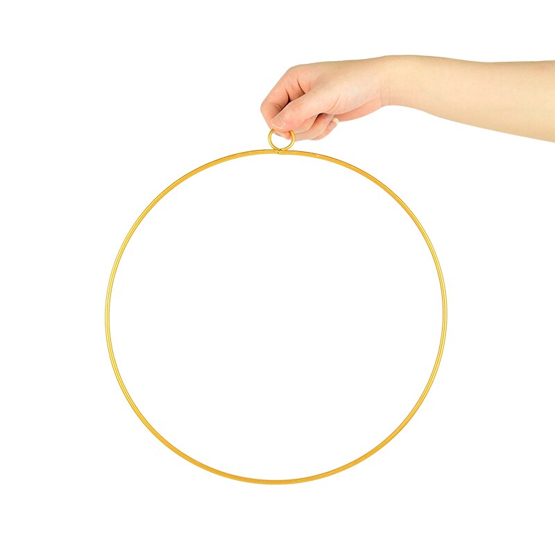 Pc cm Iron Gold Metal Ring Portable Garland Baby Shower Wedding Bride Flowers Wreath Handmade Catcher Hoop Decor Inflatable Party Decorations