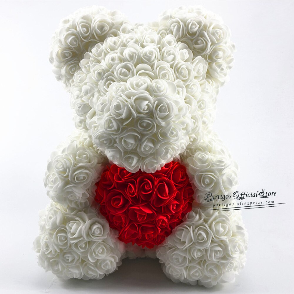 25/40Cm Rose Bear Birthday Valentine's Day Gift Decorations wedding Gifts girls Foam Eternal Flower Rose Teddy Bear Hug Heart PartyDecorHQ