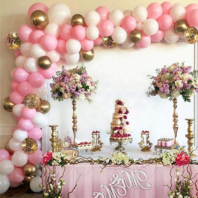 118 PCS Macaron Pink Balloon Arch Kit Confetti Balloons Garland Party Decorations Birthday Wedding Baby Shower Party supplies PartyDecorHQ