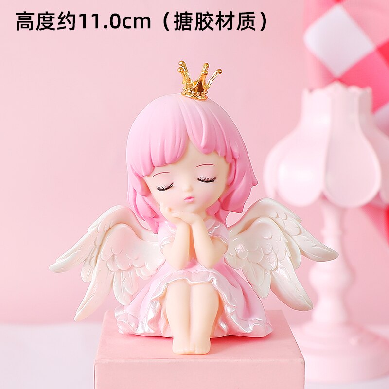 Cute Angel Wing Feather Cake Topper Baby Shower Kids Birthday Party Decor Supplies Wedding Dessert Decoration Tools 