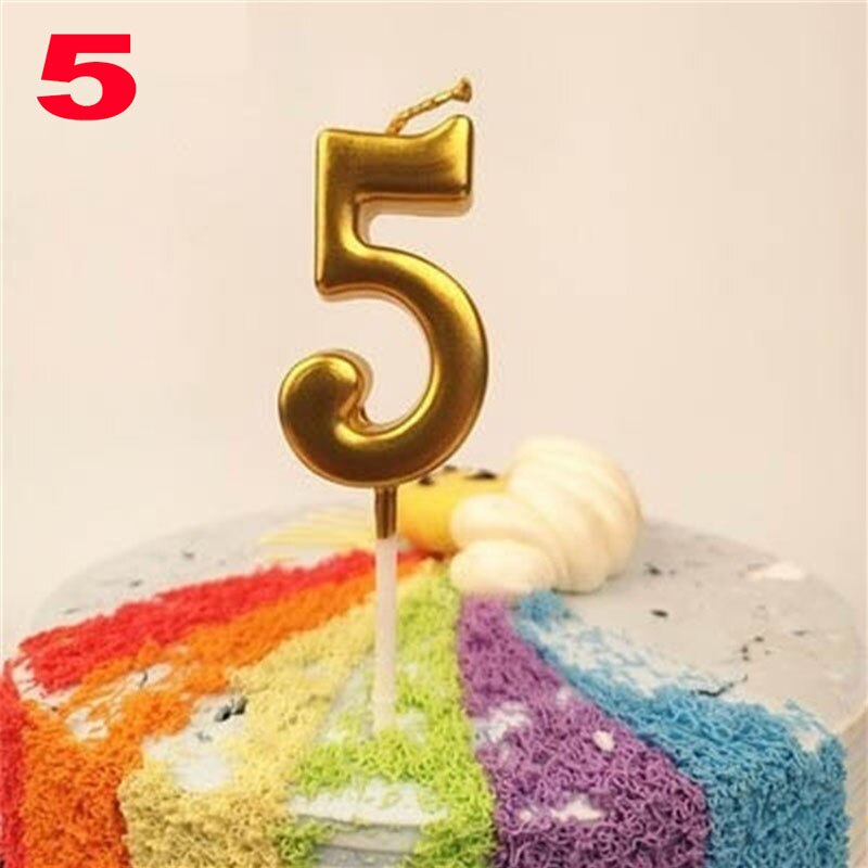 Birthday Candles Gold Kids Decoration Tools Cake Party Supplies 