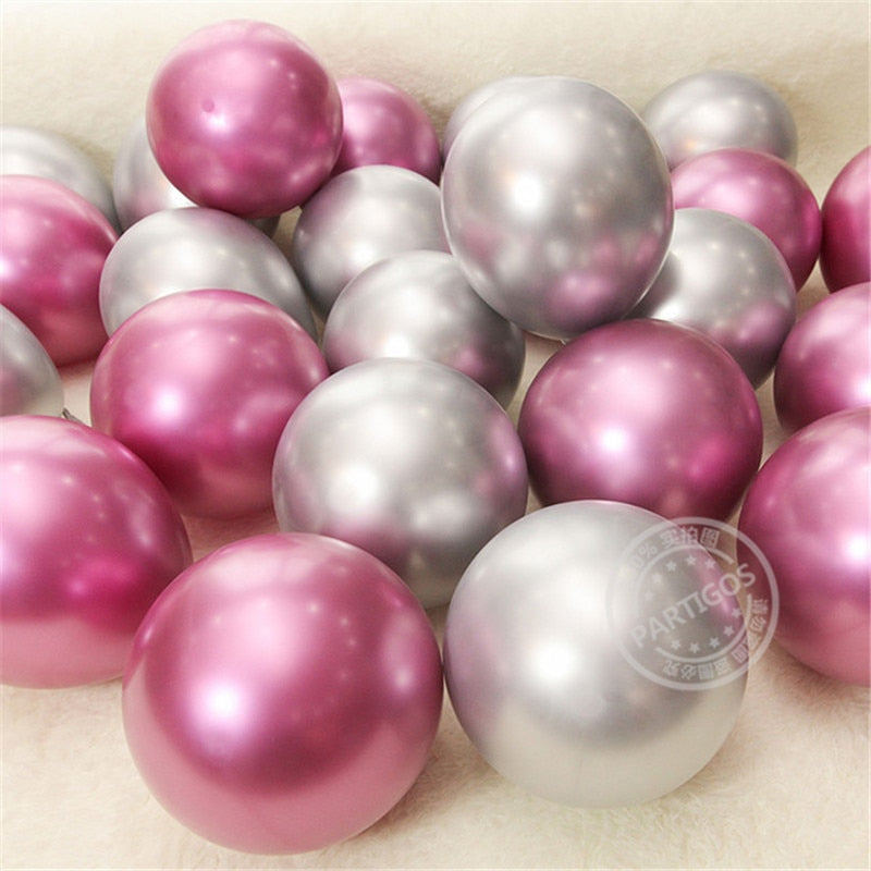 pcs inch mixed Chrome metallic shiny Latex Balloons Wedding birthday Party Decors supplies helium globos bulk sell 