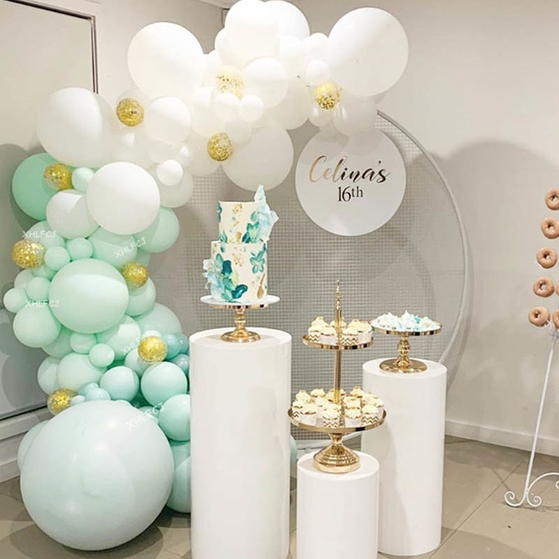 pcs Macaron Mint White Balloon Arch Gold confetti Wedding Birthday Party Decorations Kids Adult Latex Baby Shower balloons 