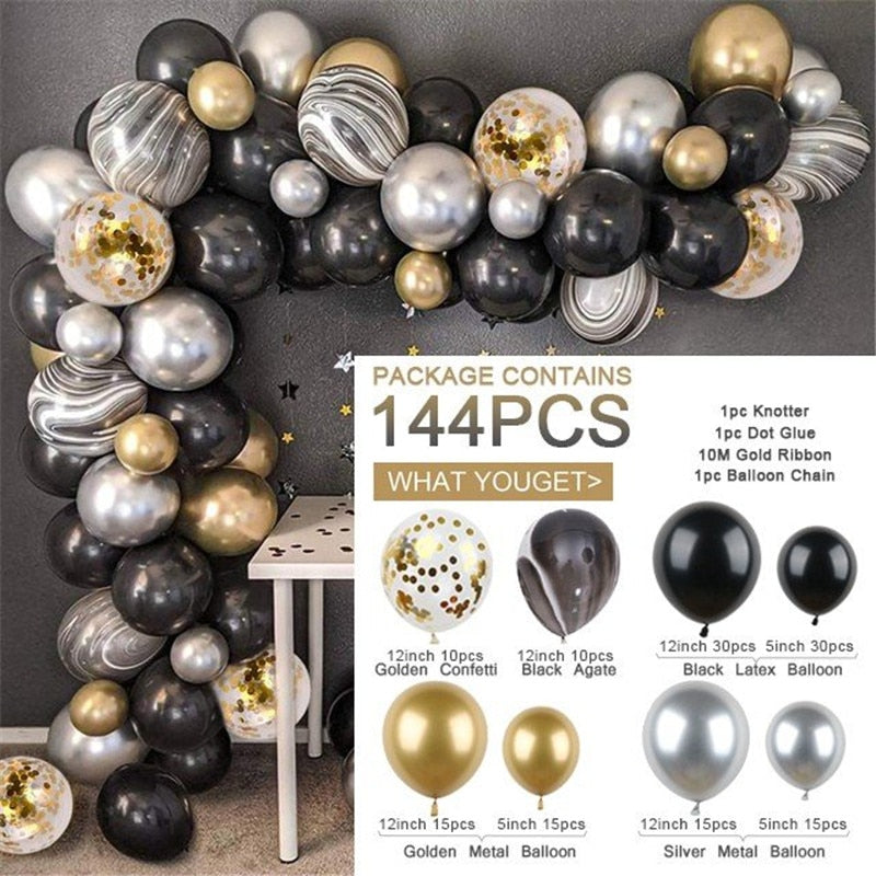 set White Gold Balloons Garland Arch Kit Dot Chrome Metallic Latex Ballon Wedding Birthday Party Decor Baby Shower Globos Inflatable Decorations