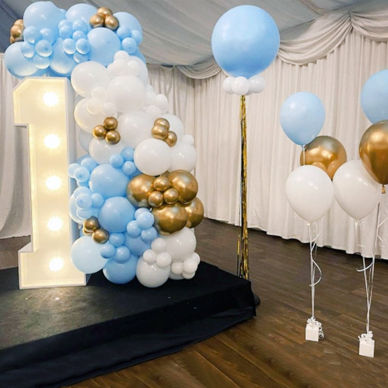 Pcs Balloons Arch Set Blue White Gold Balloon Garland Birthday Party Wedding Baby Baptism Shower Decoration Inflatable Decorations