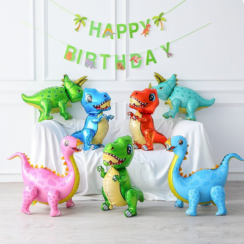 Large 4D Walking Dinosaur Balloons Jurassic Dinosaur Party Supplies Kids Birthdays Decorations Jungle Dragon Foil Globos Toys PartyDecorHQ