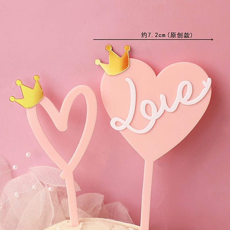 Valentine's Day Wedding Party Bear Red Bow Heart Cake Topper Decorations Love Pink Pearl Card Luminous Decor Doll Gifts 