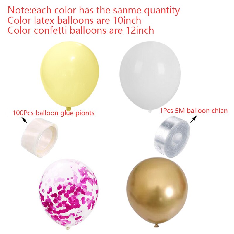 Pcs Balloons Arch Set Baby Baptism Shower Gold Confetti Ballon Garland Wedding Balloon Kit Birthday Party Decoration Inflatable Decorations