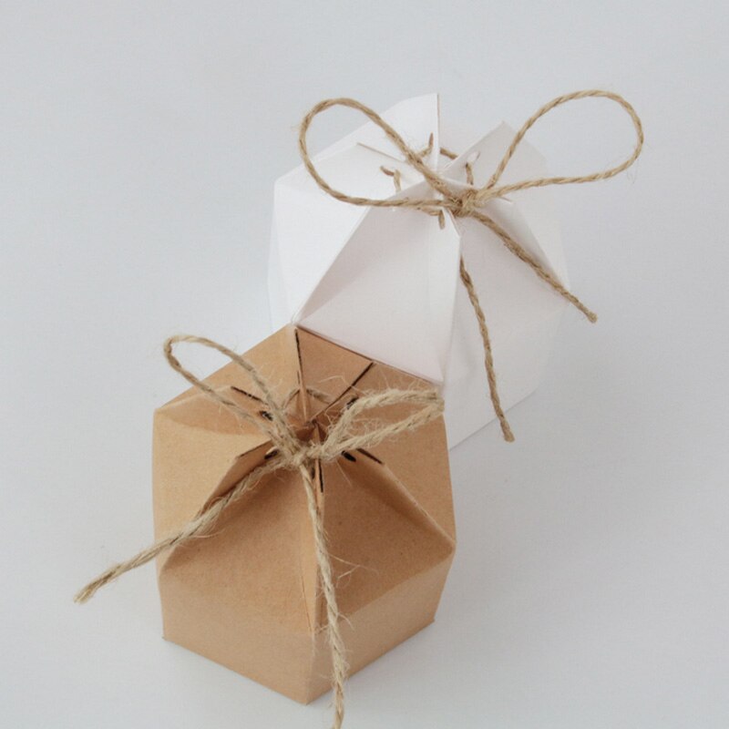 pcs Wedding Favor Gift Box Hexagon Kraft Paper Candy Sweet Chocolate Dessert Packaging Boxes Birthday Baby Shower Decor 