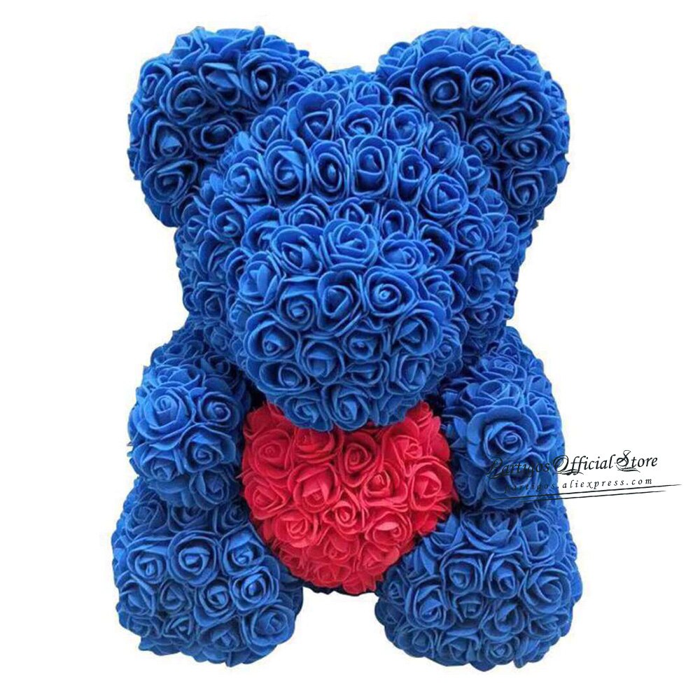 25/40Cm Rose Bear Birthday Valentine's Day Gift Decorations wedding Gifts girls Foam Eternal Flower Rose Teddy Bear Hug Heart PartyDecorHQ