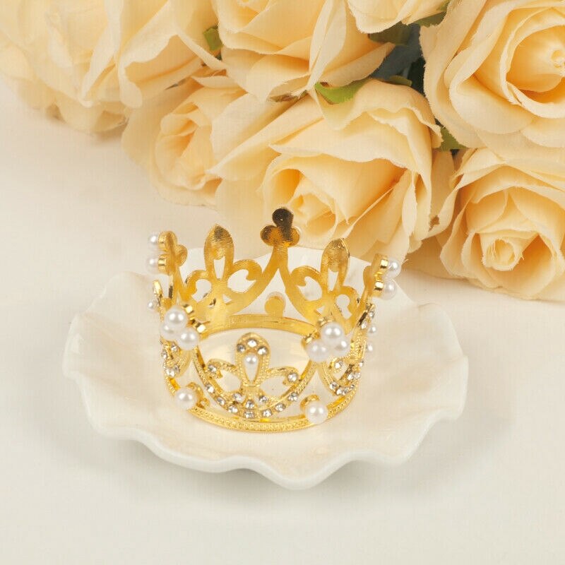 Mini Crown Cake Top Hat Romantic Pearl Wreath Happy Birthday Children's Hair Accessories Wedding Decoration Gift Party 