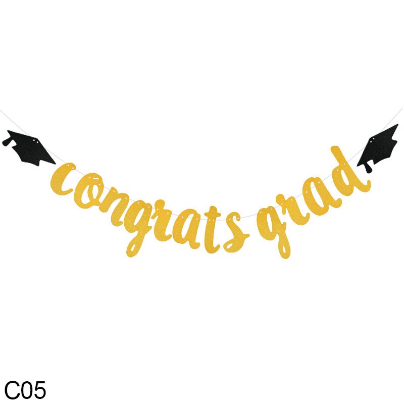 Gold Glitter Congrats Doctor Banner Grad Sign Medical Graduation College Party Bunting Decor 