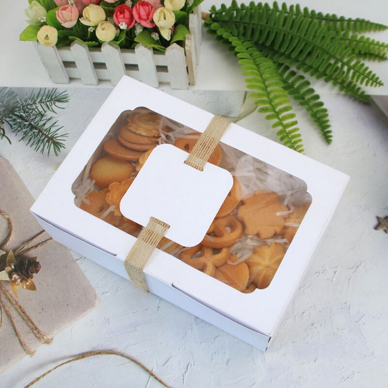 pcs Kraft Paper Candy Box Gift PVC Clear Window DIY Cookies Package Boxes Christmas New Year Wedding Party Decoration 