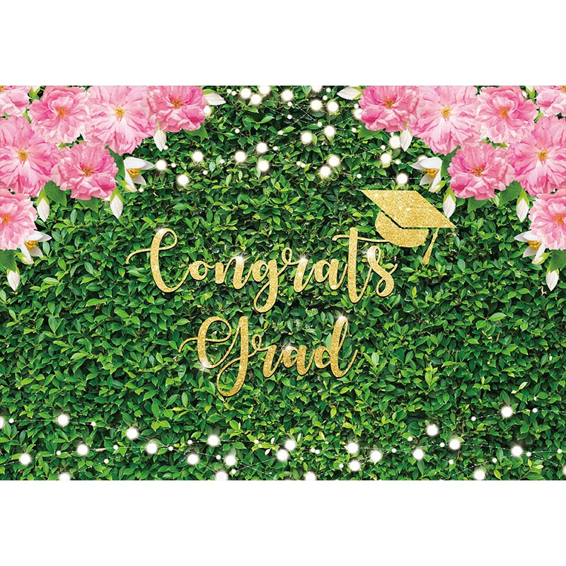 Wedding Backdrop Spring Flower Grass Leaves Nature Baby Shower Newborn Background Party Photocall Photobooth Vinyl 