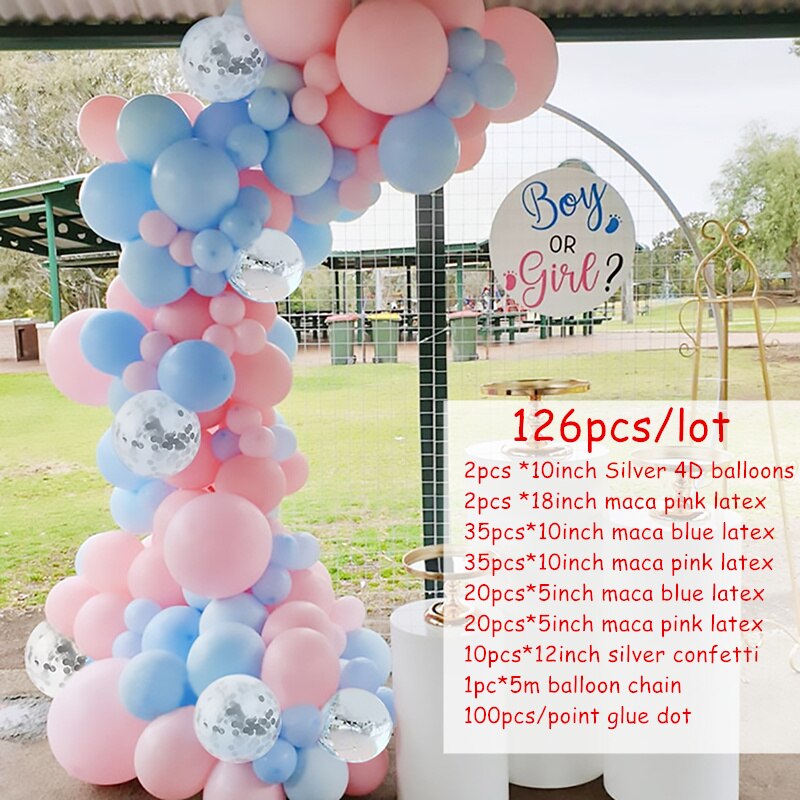 Balloons Garland Arch Kit Blue White Latex Wedding Decor Baby Shower Birthday Party Backgound Globos Supplies Inflatable Decorations