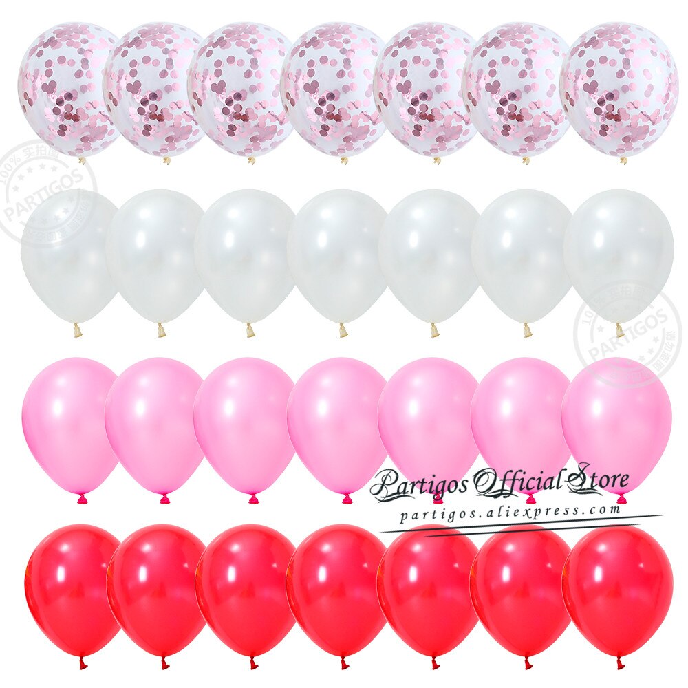 Pcs Inch Mix Red Pink Latex Balloons Heart Confetti Globos Wedding Destinations Valentine's Day Gifts Bride Party Supplies 