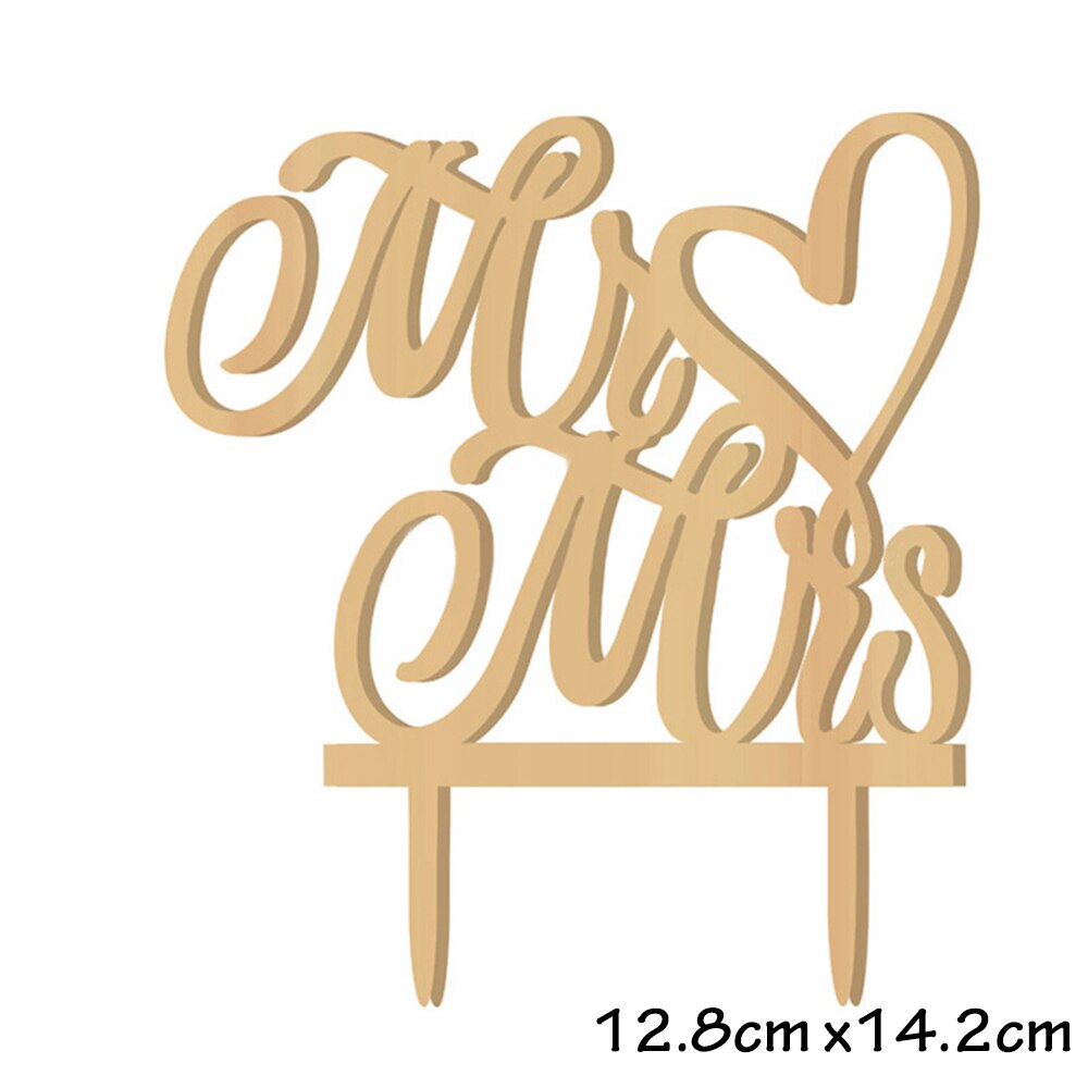 Multi Size Valentines Day Party Love Cake Toppers Mr&Mrs Letter Wedding Decorations Anniversary Gifts Decors 