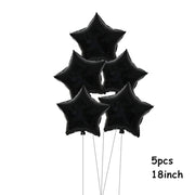 5pcs black star