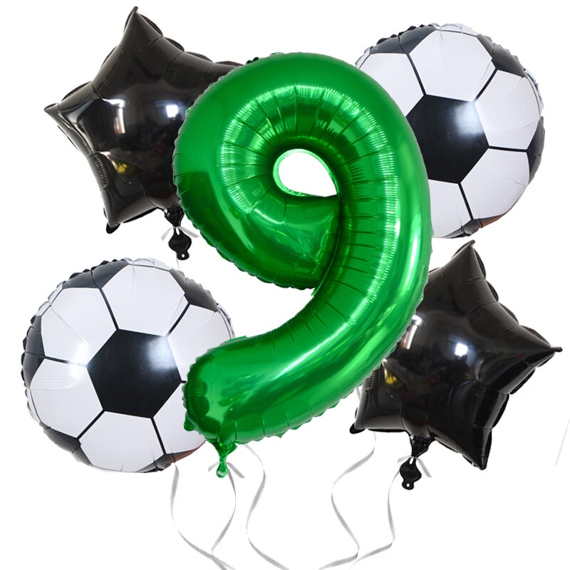 Football Balloons Birthday Party Decorations Foil Globos Kids Boy Cup Number Balloon Ball Soccer Sports Supplies 