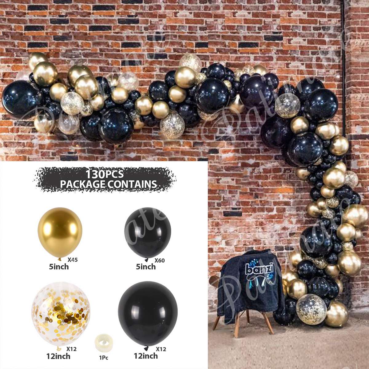 Black Gold Balloon Garland Arch Happy Birthday Party Decoration Kids Graduation Latex Baloon Wedding Decor Inflatable Decorations