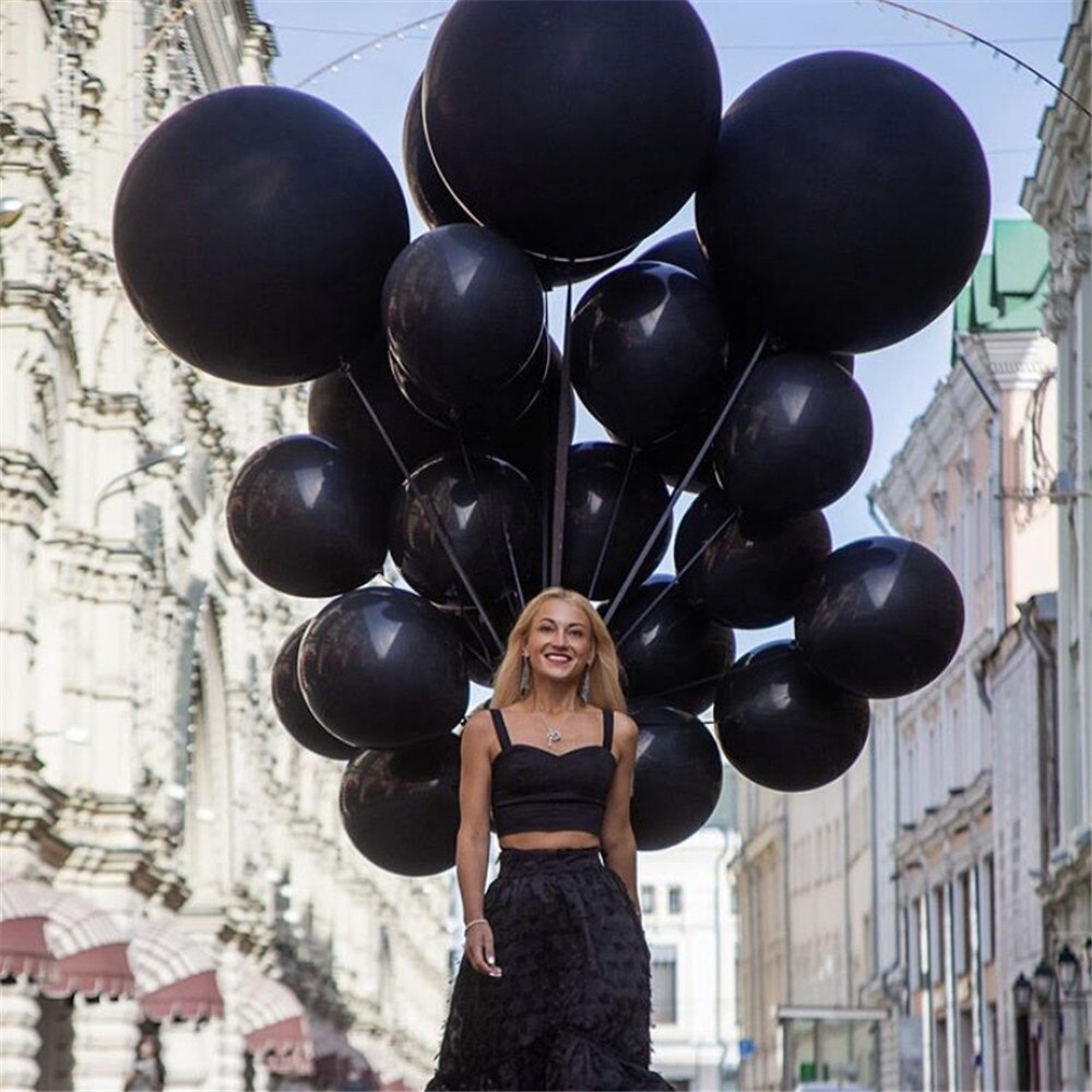 Matte Black Balloons inch Wedding Latex Balloon Baby Bridal Birthday Party Decoration Air Helium Adult Globos 