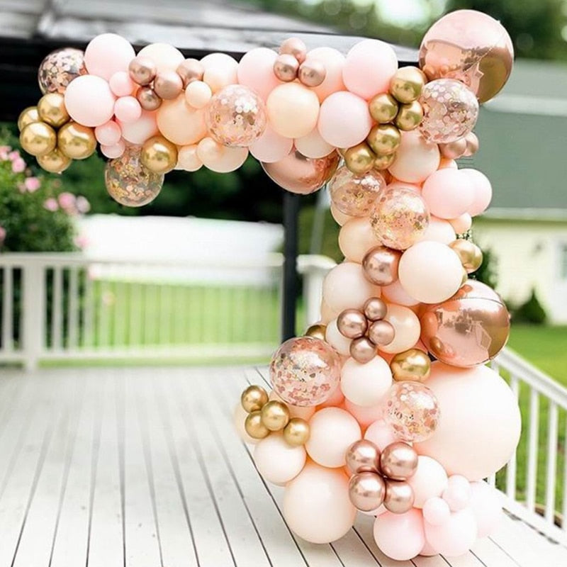 Balloon Arch Set Pink Blue White Confetti Garland Wedding Baby Baptism Shower Birthday Party Balloons Decoration Inflatable Decorations