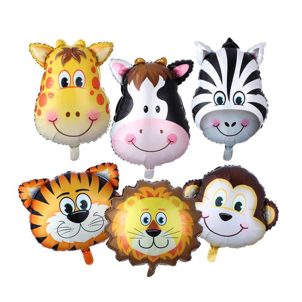 Jungle Party Animal Foil Balloon Zoo Theme Birthday Kids Cartoon Safari Decoration Inflatable Decorations