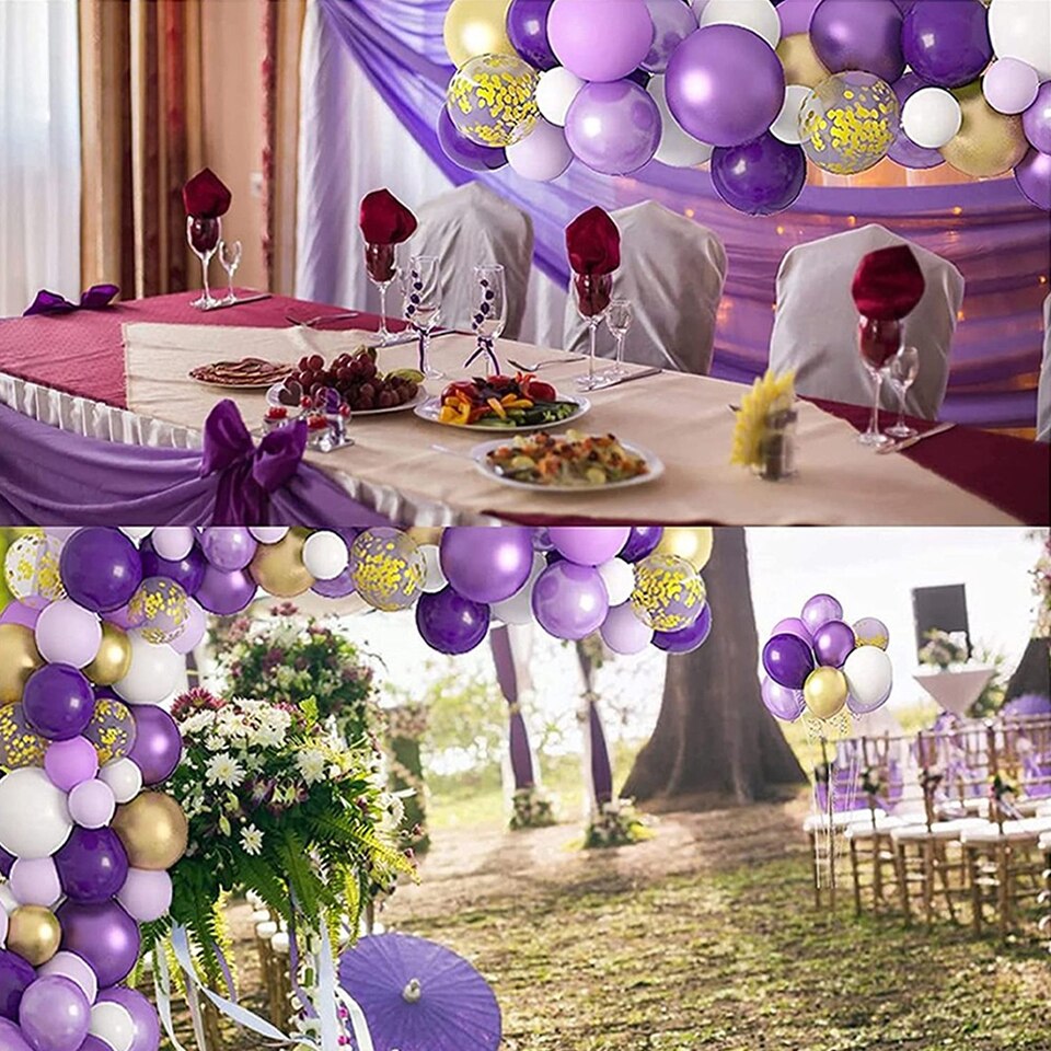 Pcs Valentines Day Wedding Birthday Balloon Party Decorations Garland Arch Kit Baby Shower Lavender Purple Balloons Inflatable