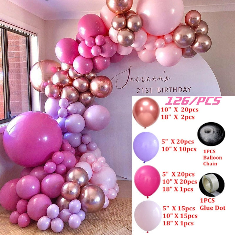 Macaron Balloons Green Gold Metal Balloon Garland Arch Wedding Birthday Decoration Party Kids Baby Shower Inflatable Decorations