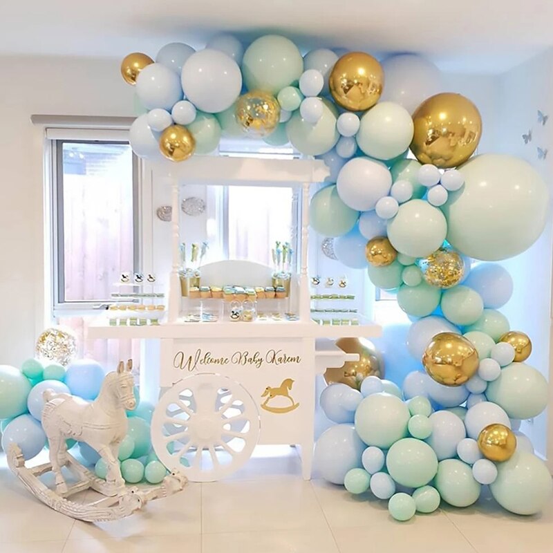 Balloons Arch Set Blue Green Balloon Garland Birthday Party Decoration Wedding Baby Baptism Shower Anniversary Confetti Inflatable Decorations