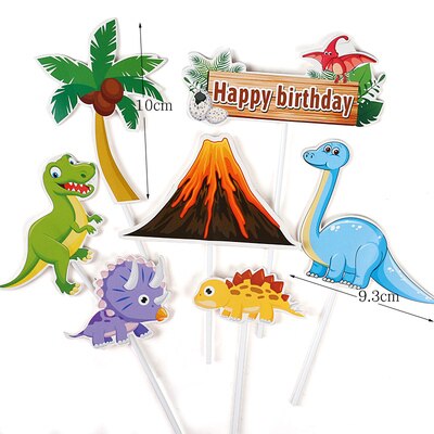 Dinosaur Cake Topper Jungle Safari Cake Decor Happy Birthday Party Decor Kids Toy Gifts Dinosaur Birthday Boy Favors Dino PartyDecorHQ