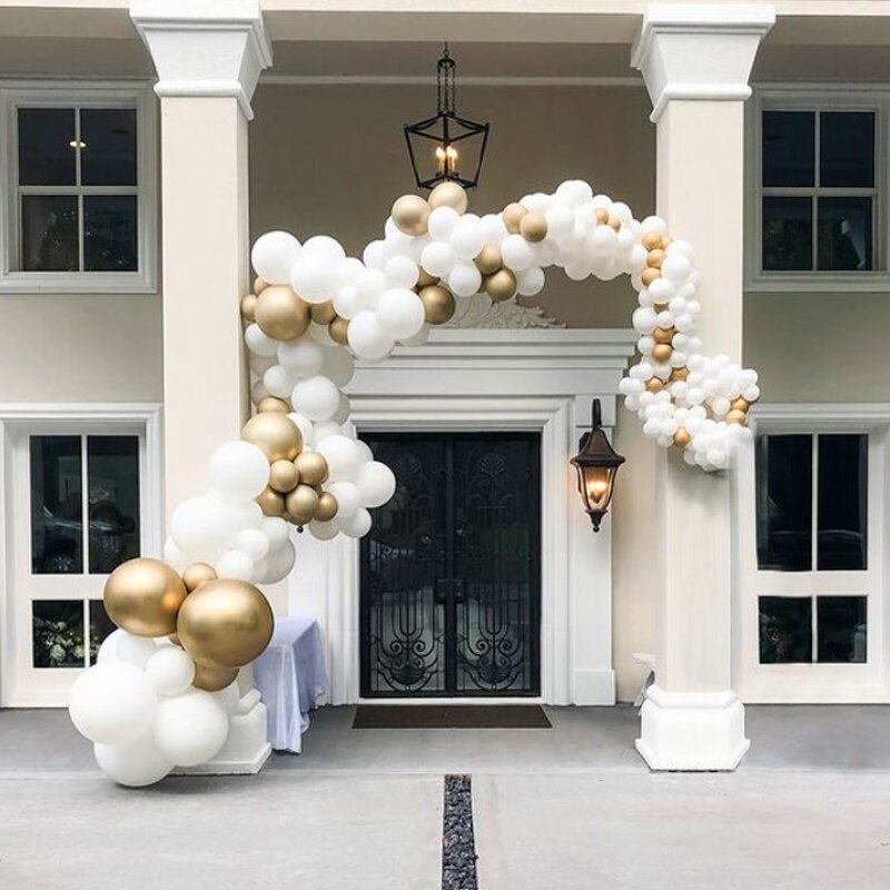 Balloons Arch Set White Golden Balloon Garland Wedding Baby Baptism Shower Anniversary Birthday Party Decoration Inflatable Decorations