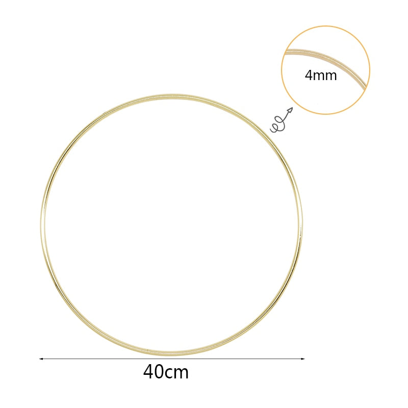 Pc cm Iron Gold Metal Ring Portable Garland Baby Shower Wedding Bride Flowers Wreath Handmade Catcher Hoop Decor Inflatable Party Decorations