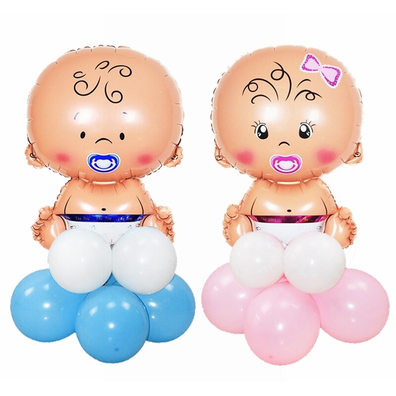 Transparent Baby Girl Boy Bear Bubble Balloon Shower Blue Pink Foil Set Kids Birthday Gender Reveal Decorations 