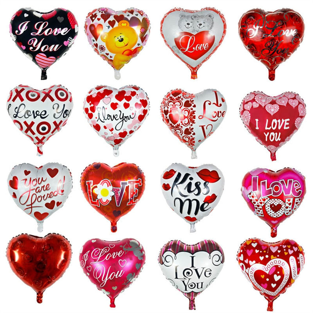 Pcs Inch Love Heart Balloons Wedding Valentines Days Helium Foil Globos Engagement Party Decorations Gifts 