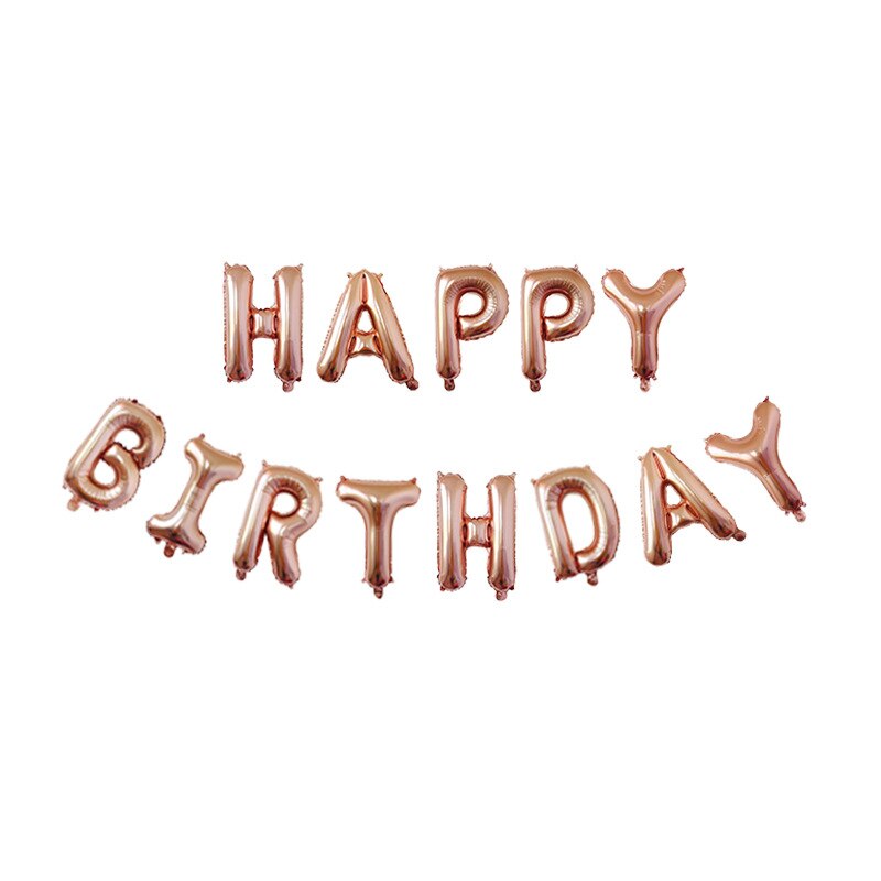 Rose Gold /gold/sliver Happy Birthday Letter Aluminum Film Balloon Set Confetti Balloon for Men Women  Birthday Party Decoration PartyDecorHQ