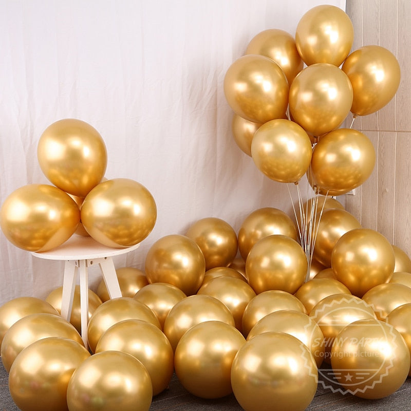 Chrome Metal Balloon inch Helium Latex Balloons Birthday Party Decoration Wedding Room Decor Baby Shower Globos Supplies 